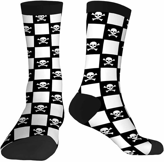 Pizza Novelty Crazy Crew Socks for Women Men - Salami Pizza Slice Funny Casual Dress Socks - sugar skull costume