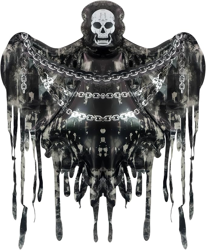 59" Extra Large Scary Skeleton Foil Balloon Halloween Skull Party Decor - skull inflatable