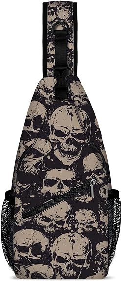 Crossbody for Men Women, Unisex Sling Bag Chest Pack, Water-resistant Travel Outdoor Daypack with Adjustable Strap - sugar skull handbags for sale