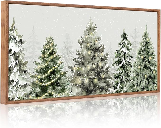 CHDITB Extra Large Winter Pine Tree Wall Art, Farmhouse Christmas Decor - skull wall art