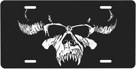 Dark-Style Skull License Plate - skull plate