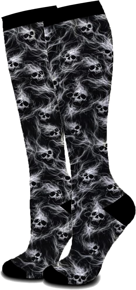Unisex Novelty Socks for Women Men Teens Soft Knee High Crew Socks Party Daily Wear Dress Sock - sugar skull costume