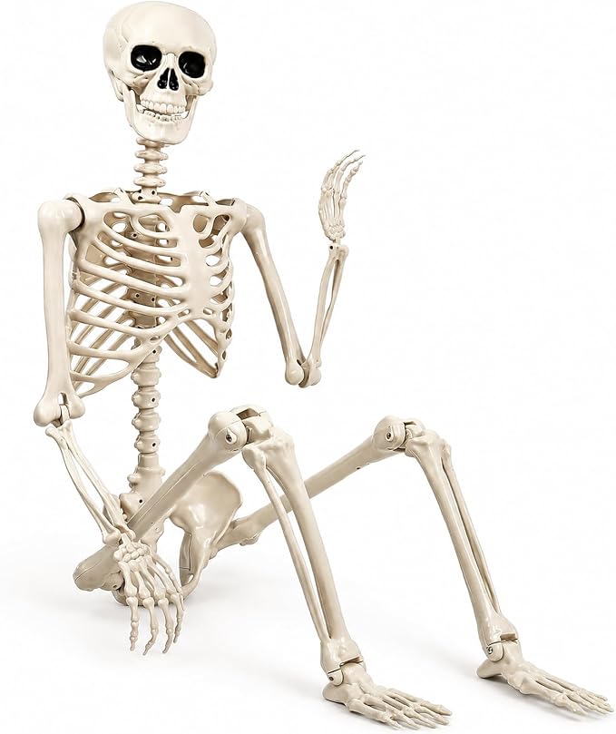 Halloween Skeletons Decorations Outdoor – 5.4FT Life Size Posable Skeletons