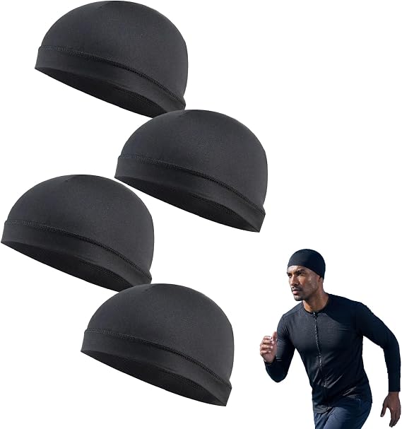 Chedin 4 Pack Cooling Helmet Liners for Men Women, Moisture Wicking Skull Caps, Breathable Lycra Sweat Caps for Cycling Motorcycle Running Hard Hat - skull helmet