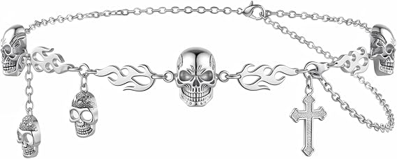 Silver Chain Belt for Women Men, Gothic Punk Waist Chain