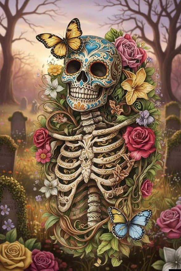 WUSARPLY Skull Diamond Painting Kits for Beginner Adults - skull painting
