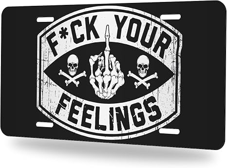 Skull Front License Plate Skeleton Dark Rock Gothic Decorative Metal Car Plate Vanity Tag Aluminum Novelty License Plate Waterproof Colorfast 12×6 Inch Car Decor Accessory for Men Women - skull plate
