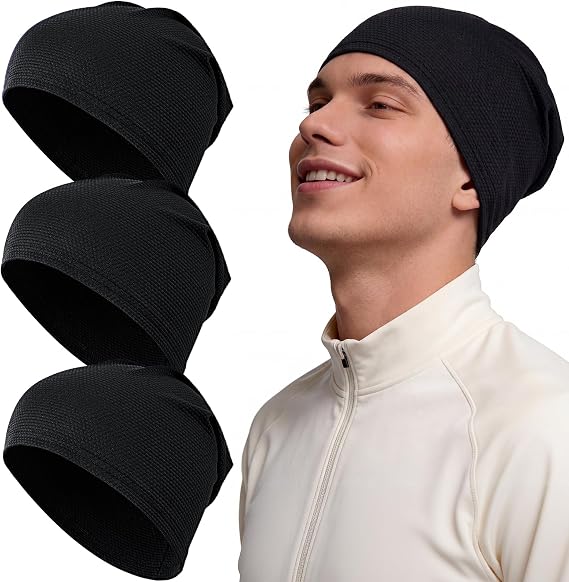 3-Pack Cooling Skull Caps for Men & Women, Helmet Sweat Liner, Breathable 3D Mesh Under Helmet Cycling Motorcycle - skull helmet