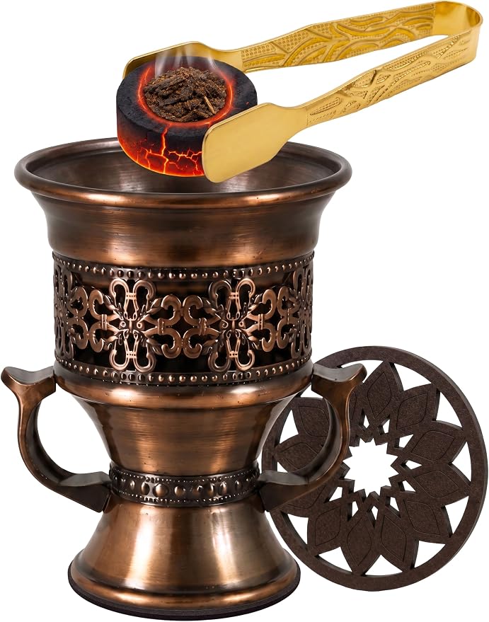 Bakhoor Burner and Censer with Ash Catcher – Incense Holder for Charcoal, Sticks & Cones | Heat-Resistant Metal Design for Home, Meditation, Yoga - skull incense burner