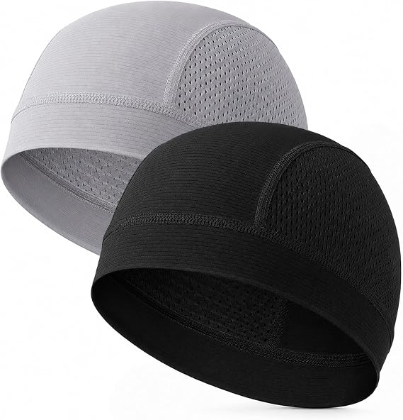 2 Pack Cooling Skull Caps for Men, Quick Dry Skull Cap Helmet Liner - skull helmet