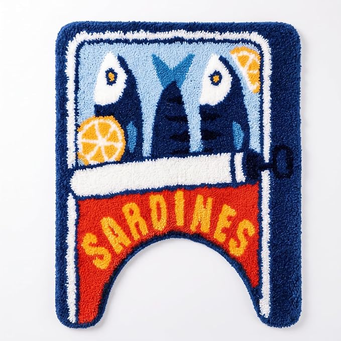 24 x 20 Inch Sardine Can Rugs Toilet Rug U Shaped Washable Soft