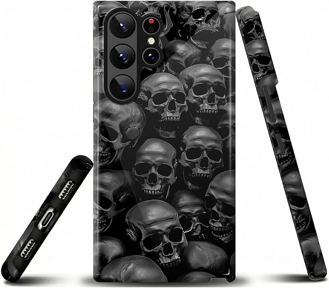 Black Skull Phone Case for Samsung Galaxy S26 Ultra 6.9" - Skull phone case