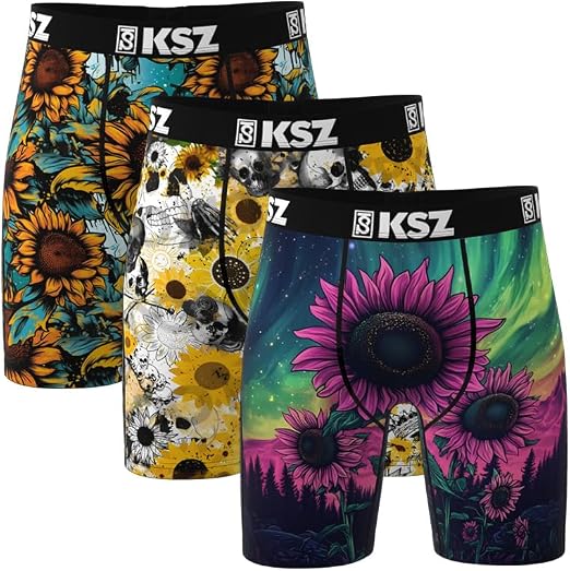 Mens Underwear Boxer Briefs Pack, Cool & Breathable Cotton Moisture-wicking Underwear for Men,3-pack - skull swimsuit