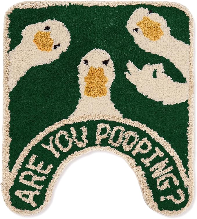 JarThenaAMCS Goose Bathroom Rug U-Shaped Funny Toilet Rug Soft Bath Mat Non Slip Washable Floor Mat for Toilet Base Home Hotel Bathroom Restroom Decor, 24 x 20 Inch
