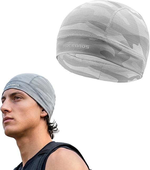 ROCKBROS Helmet/Hard Hat Liner Sports Mesh Skull Cap Moisture-Wicking Grey - skull helmet