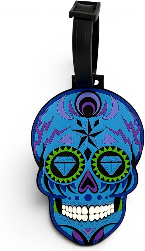 Games, Party & Novelty Clip-On Tags | Multi-Use Bag Tag, Travel Tag, Golf Accessory - skull backpack