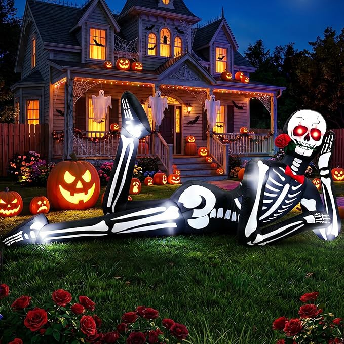OurWarm 12FT Halloween Inflatables Outdoor Decorations, Inflatable Skeleton