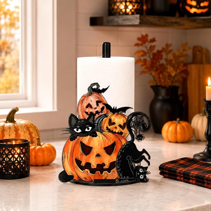 Halloween Paper Towel Holder, Halloween Pumpkins Paper Holder, 6x12 inch - skull toilet paper