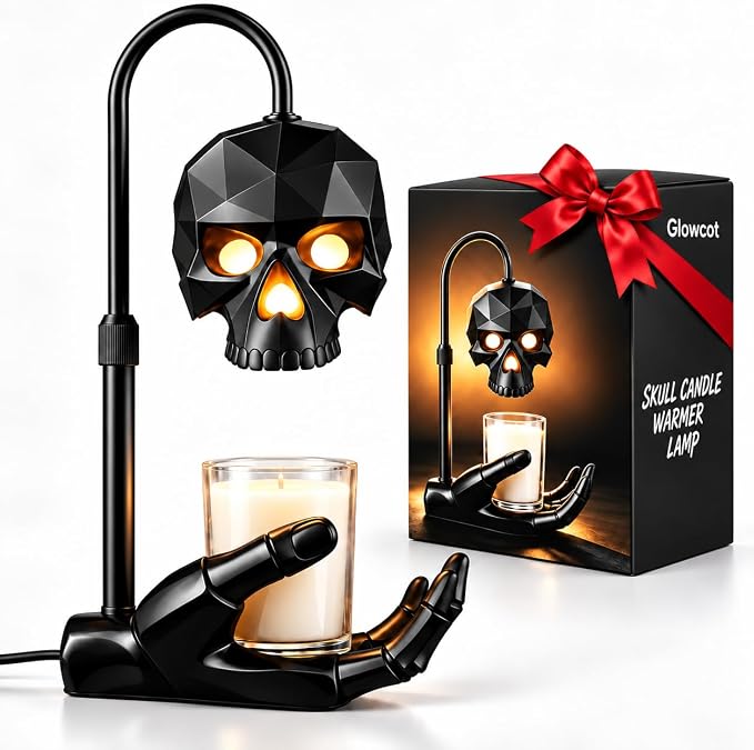 Gothic Skull Candle Warmer Lamp with Timer & Dimmer for Home Decor - skull lamp