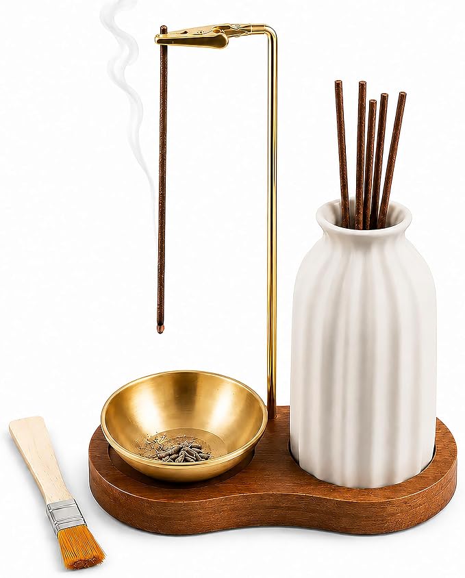 2 in 1 Incense Holder for Sticks with Ash Catcher for Meditation - skull incense burner