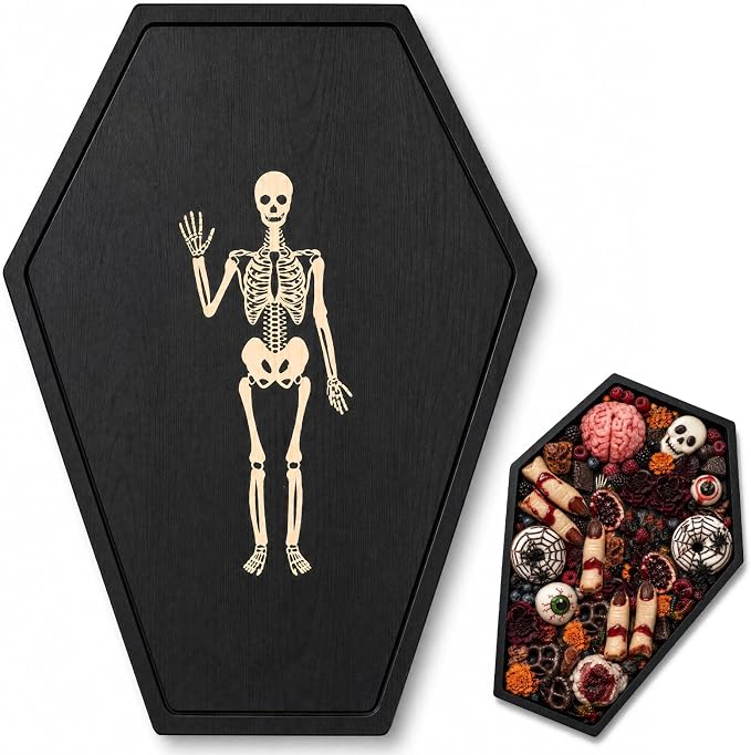 Halloween Coffin Charcuterie Board Party Decorations - skull plate