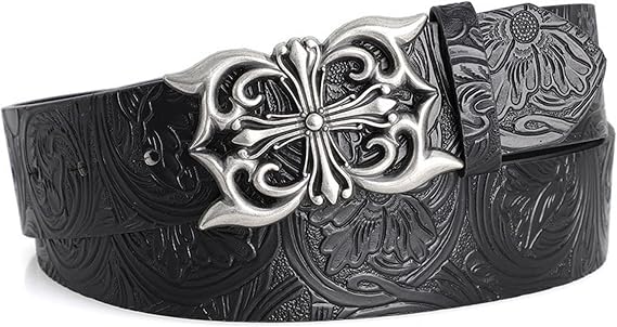 Y2k Cross Belt Men, Y2k Belt Men Emo Chrome Heart Belts Clothes Accessories - skull wallet