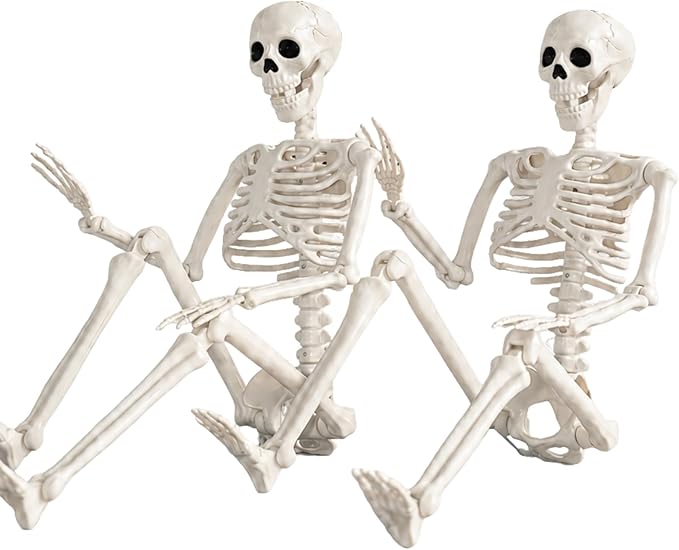 Abakuku 2 Pack 36" Halloween Skeleton Decorations,Human Bones for Halloween Party with Movable Joints,for Haunted Houses, Front Lawn, Graveyard Props - skeleton