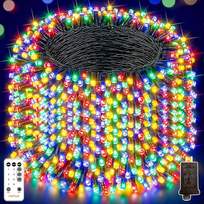 1000 LED Christmas Lights Outdoor 328 FT Multicolor Remote and Plug - string light