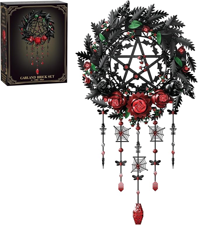 Halloween Wreath Building Set for Adults, Rose Wall Hanging Decoration - skull wreath