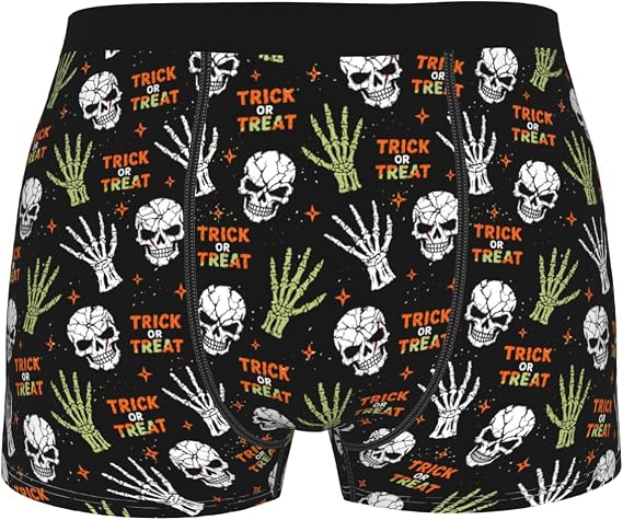 Men's Halloween Fruit Pinapple Boxer Briefs Underwear Pumpkin Breathable Comfortable Fit Perfect Everyday Wear - skull swimsuit