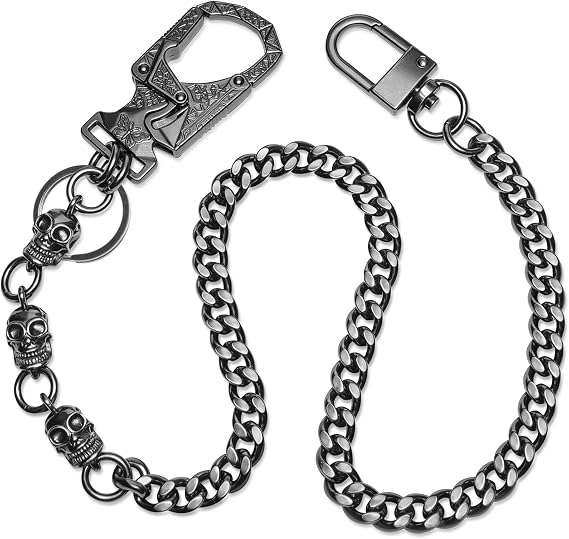 Ahiller Skull Wallet Chain for Men - skull wallet