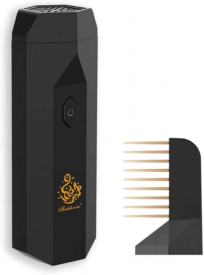 USB Rechargeable Electric Incense Burner, Handheld Arabic Diffuser with Comb Cover, Ideal Gift for Muslim Ramadan, Suitable for Home and Office Daily Use. (Black) - skull incense burner