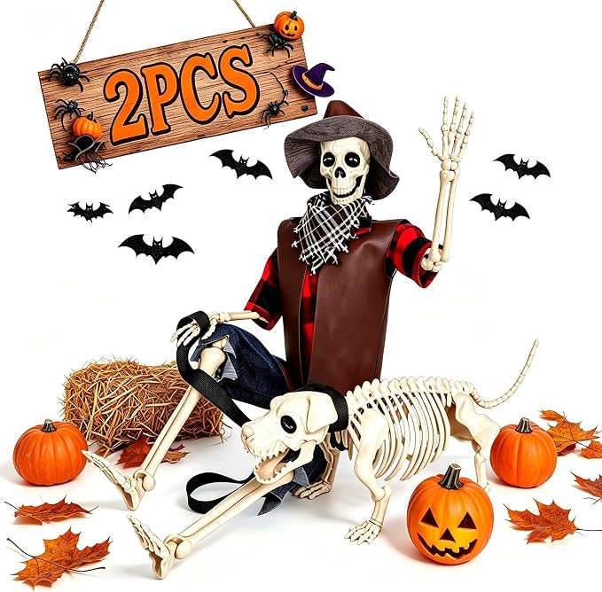 Skeleton for Halloween Decoration Outdoor, Halloween Decor for Yard Porch - skeleton