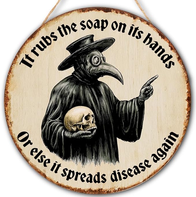 Gothic Halloween Decorations Wooden Sign for Bathroom Toilet - skull toilet paper