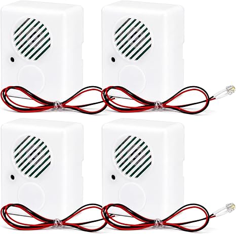Tellegloww 4 Pcs Halloween Horror Sound Effects Box with LED Light
