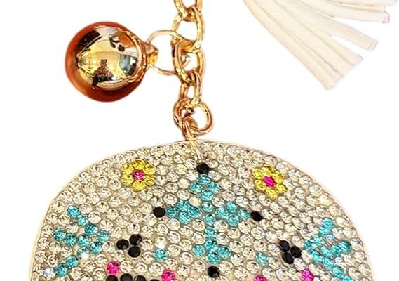 Popfizzy Crystal Keychains for Women and Girls, Bling Backpack Accessories, Bedazzled Purse Charms, Bag Charm, Handmade Gift