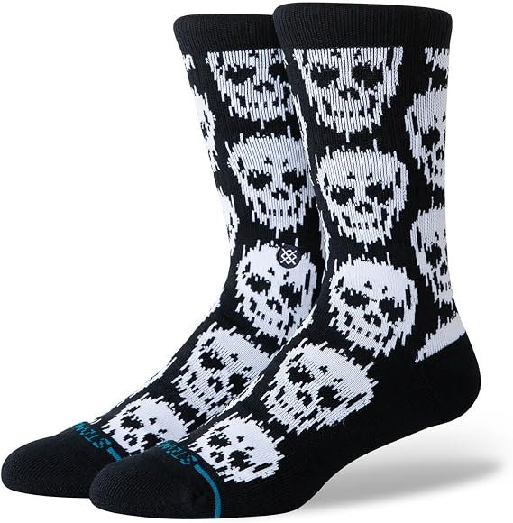 Stance Skull Crew Static Socks Black Patterned - sugar skull costume