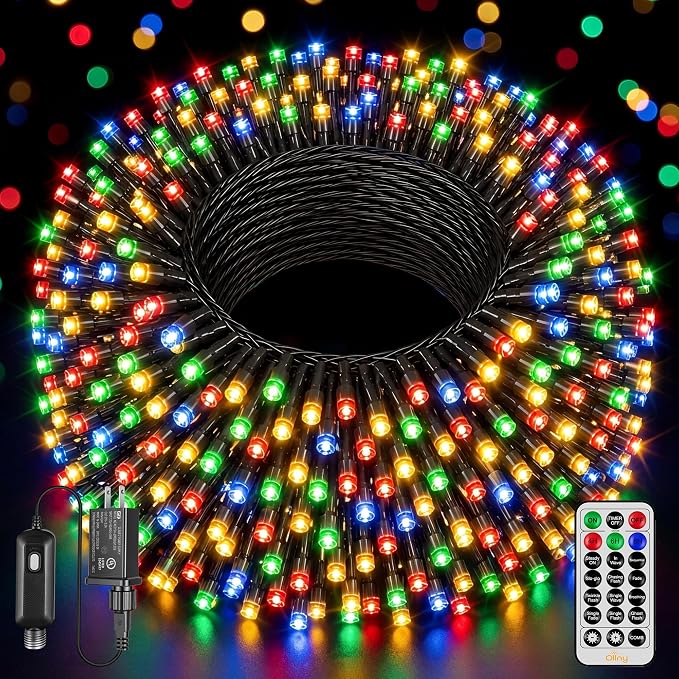 Ollny Christmas Lights 328FT 1000LED, 13Modes Plug in Christmas Tree Lights - string light