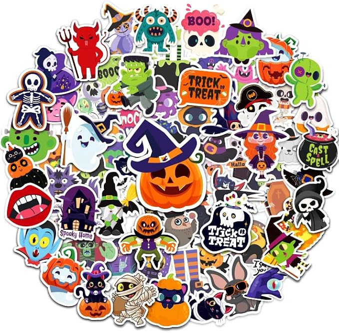 Halloween Stickers, 100Pcs - skull sticker