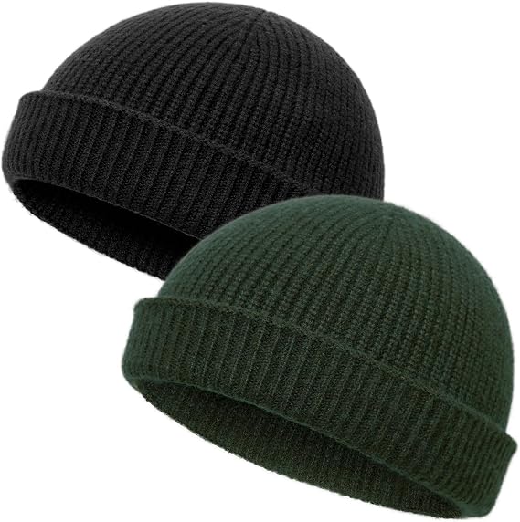 vidsel Thin Wool Fisherman Beanie Hat for Men Women Fall Winter Fashion Cap - skull watch