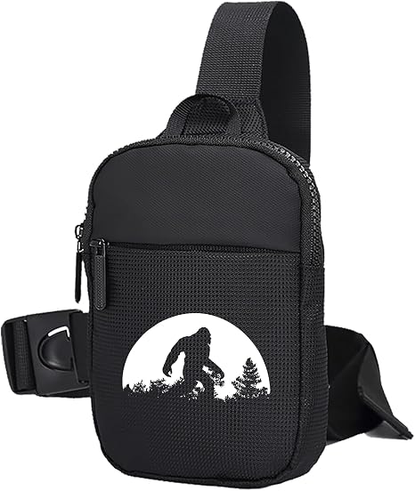 FOECBIR Small Crossbody Bag For Men, Waterproof Sling Chest Bag Lightweight Shoulder Bag For Travel Sports (Bigfoot Forest) - sugar skull handbags for sale