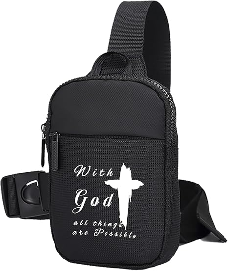 FOECBIR Waterproof Mini Sling Bag For Men Women, Small Crossbody Chest Bag Adjustable Strap For Travel Sports (Cross Skull) - skull suitcase