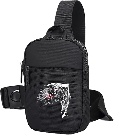 FOECBIR Small Crossbody Sling Bag For Men, Waterproof Chest Bag Lightweight Shoulder Bag Phone Holder For Workout Travel Hiking (Wild Animal Skull) - sugar skull handbags for sale