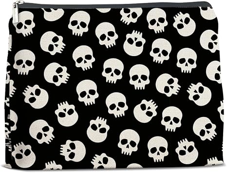 LyoGao Skull Makeup Bag, Gothic Halloween Cosmetic Bag for Women Girls - skull suitcase