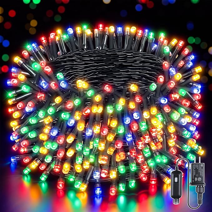 Ollny 500LED 164FT Multicolor Outdoor Christmas String Lights, 8 Modes - string light