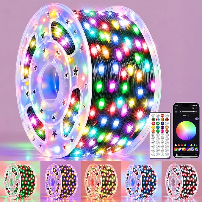 Smart Color Changing Christmas Lights, IP67 Waterproof String Light 200 LED - string light