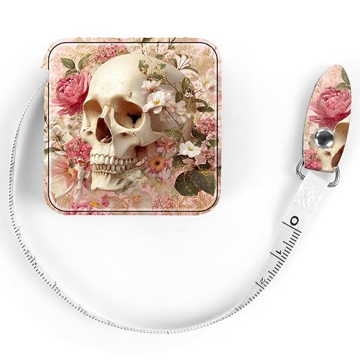 Mini Auto Retractable Tape Measure Colour Printed Skull - skull sticker