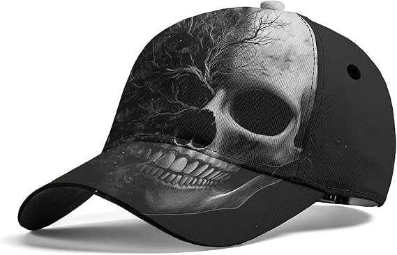 Amasnay Gold Wolf Baseball Cap for Men Women Snapback Golf Dad Hat Adjustable Size for Running Workouts Outdoor Activities - skull hat