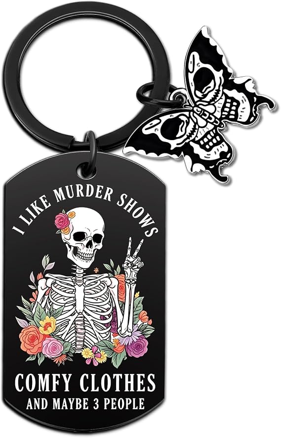 Aisity Funny Halloween Skull Gifts for Women Gothic Sugar Skull Keychain - skull backpack