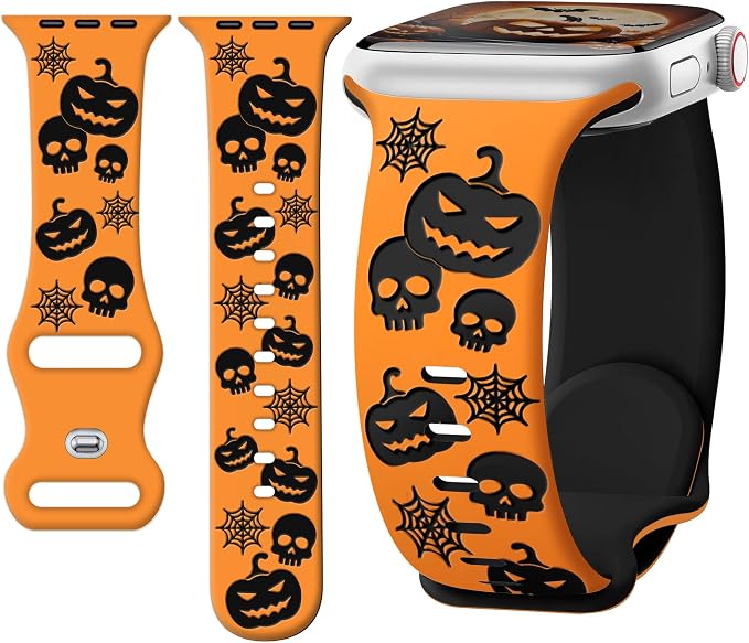 Calina Halloween Band for Apple Watch 42mm(Series 12/11/10) 41mm 40mm 38mm - skull watch